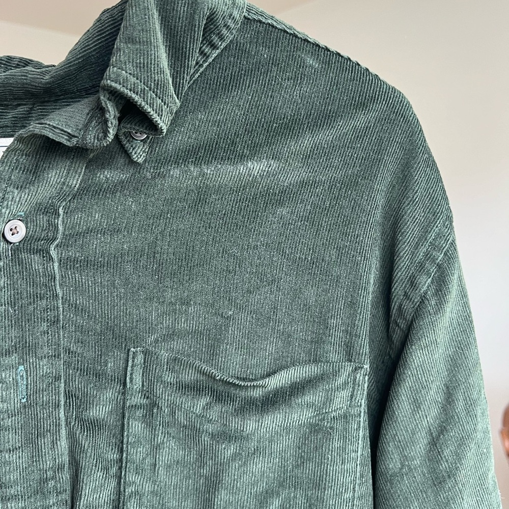 Green Corduroy Button Down